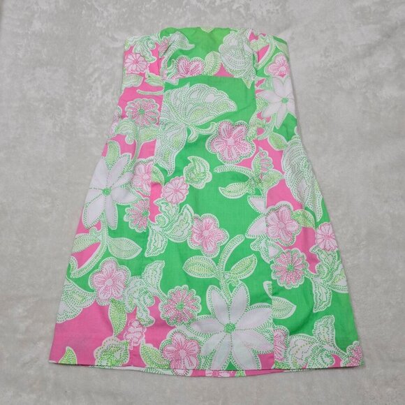 Lilly Pulitzer Strapless Floral Dress – Bow Back, Corset Boning – Size 2 – NWT - Picture 9 of 14